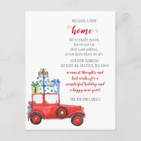 Christmas Gifts Car We've Moved Holiday Moving Postcard