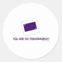 You are so transparent! classic round sticker