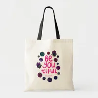 BeYouTiful Flowers Butterflies Name Tote Bag