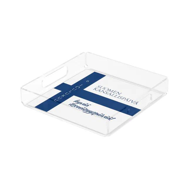 Suomen Kansallispäivä Finnish National Day Flag Acrylic Tray