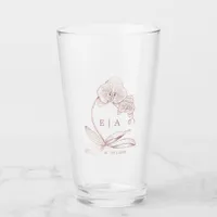 Elegant Orchid Floral Monogram Wedding Keepsake  Glass