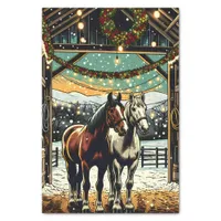 Merry Christmas Cartoon Horses   Tissue Paper