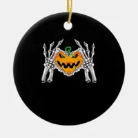 Skeleton Hand Heart Sign Bone Costume Unique Touch Ceramic Ornament