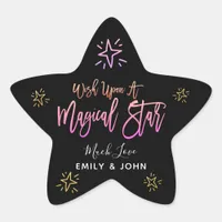 Wish Upon A Magical Star Pink Script Stars Names Star Sticker