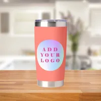 Coral logo business corporate insulated tumbler