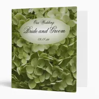 Green Annabelle Hydrangea Floral Wedding Binder