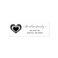 Cute Scandinavian Heart Nordic Return Address Self-inking Stamp