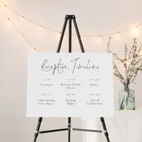 Minimalist Script Wedding Reception Timeline Foam Board