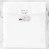 Teapot with Pink Roses Thank You Favor Tag