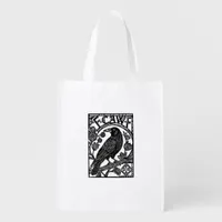Retro F Caw F Crow Funny Saying Meme Design Grocery Bag