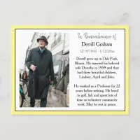 Remembrance Card for Funeral Or Memorial Keepsake