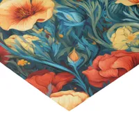 Beautiful Yellow Red Blue Flowers Botanical Print Tissue Paper