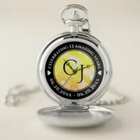 Elegant 13th Citrine Wedding Anniversary Pocket Watch