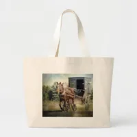 Horse and Buggy in Rural Iowa Large Tote Bag