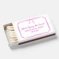 "Tying the Knot" Elegant Bow Custom Bridal Shower  Matchboxes