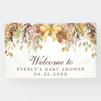 Fall Foliage Floral Baby Shower Welcome Banner