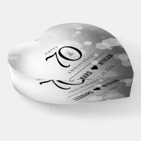 Elegant 70th Platinum Wedding Anniversary Paperweight