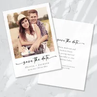 Calligraphy Script Modern Photo Wedding Save The Date