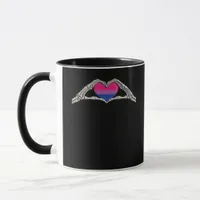 Bone Hands Heart Bisexual Goth Minimal Design Mug