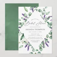 Eucalyptus Lavender Greenery Bridal Shower Invitation