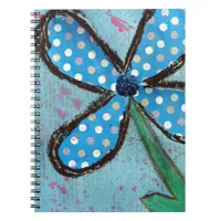 Polka Dot Mixed Media Flower Notebook