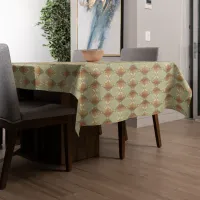 Autumn Leaves with Stars Diamond Pattern Tablecloth