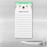 Cute Bear To Do List Green Magnetic Notepad