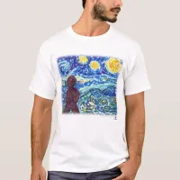 Meeple Starry Night Board Game Art T-Shirt