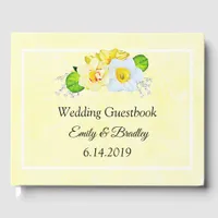Yellow Floral Daffodil Wedding Guest Book