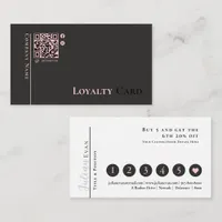 Modern Simple Black Pink QR Code Loyalty Card