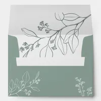  Floral Sage Green Envelope