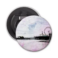 Santa Monica Pier Pink Grunge Bottle Opener