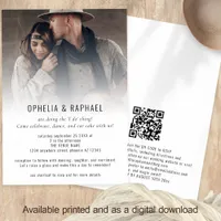 Informal Photo Overlay QR Code Fun Wedding Invitation