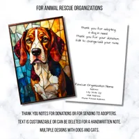Stained Glass Style Animal Rescue Organization Thank You Card