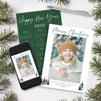 2025 Cute Minimalist Christmas Photo Calendar Holiday Card