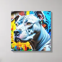 Colorful Urban Graffiti Street Art Pitbull Lover Canvas Print
