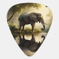 An Elephant's Reflection Guitar Pick