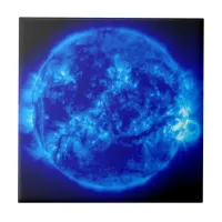 Mysterious Blue Sun Ceramic Tile