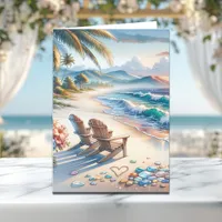 Happy Valentine's Day | Ocean Waves and Sea Glass Card