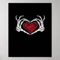 Heart Hands Skeleton Poster