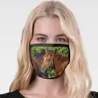 Beautiful Chestnut Horses in the Summer Sun Face Mask