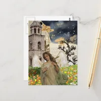 Angel Mixed Media Collage Postcard