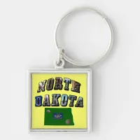 North Dakota Picture Text Keychain