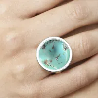 Turquoise Gemstone Image Round Ring