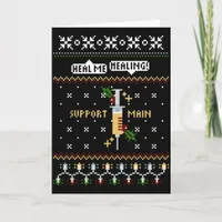 Gamer Support Main Pixel Art Syringe Christmas Holiday Card