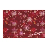 Prettiest Snowflakes Pattern Red ID846 Placemat