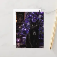A Black Yule Cat Postcard