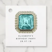 Aquamarine March Birthstone Favor Tags