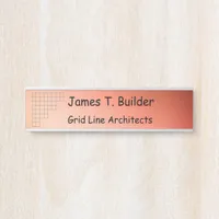 Name Plate - Corner Grid on Metallic Background