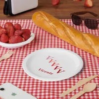 Paper Plate - Name and Stepped Letters in Red